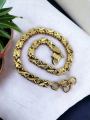 BOOM Gold plated stylish rich look 4 mm Singapore design bracelet with crosscut for girl and women.. 