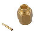 60x SMA Male Plug Solder Coax Connector for Semi-Rigid RG402 0.141 Inch Cable Gold. 