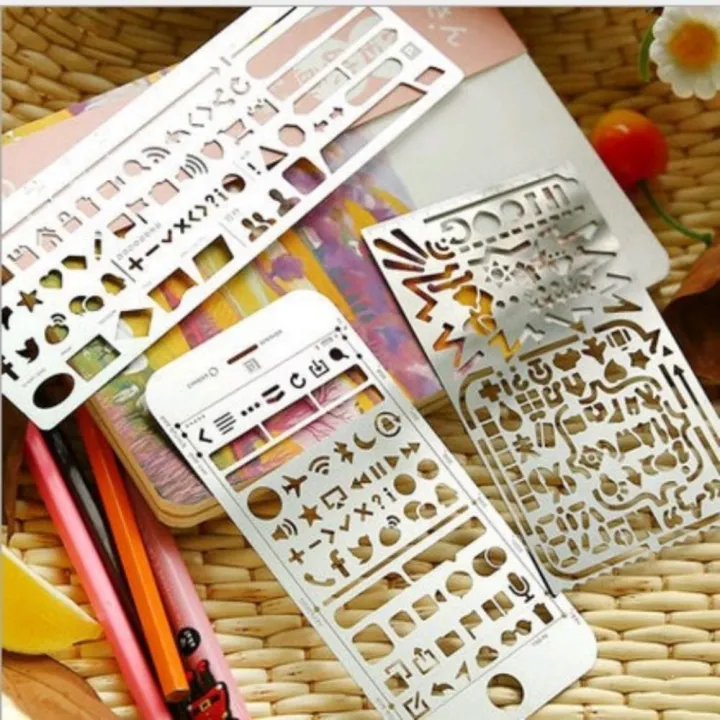 Shape Template Ruler Multifunctional Cat Shape Template Ruler Stainless Steel School ...