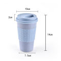 Kitchen Wheat Straw Coffee Cup Mug Tumbler with Lid Eco-friendly Unbreakable. 