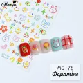 Monja 6 Styles 5D Relief Cute Dopamine Nails Art Stickers Cartoon Doll Fruit Self Adhesive Wraps Decals Manicure Decoration Tool. 