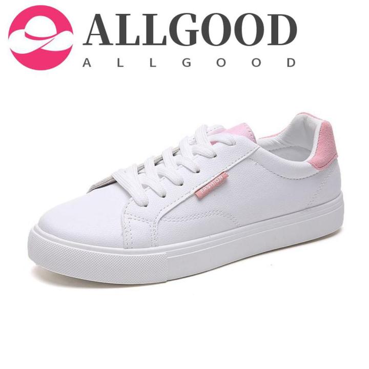 【ALLGOOD】Summer Woman Shoes Fashion Woman PU Leather Shoes Ladies Breathable Flats Casual Shoes White Sneakers Vulcanize Shoes