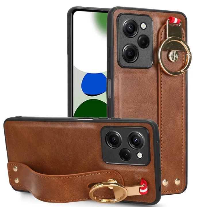 For Xiaomi Poco X5 Pro 5G Wristband Leather Back Phone Case