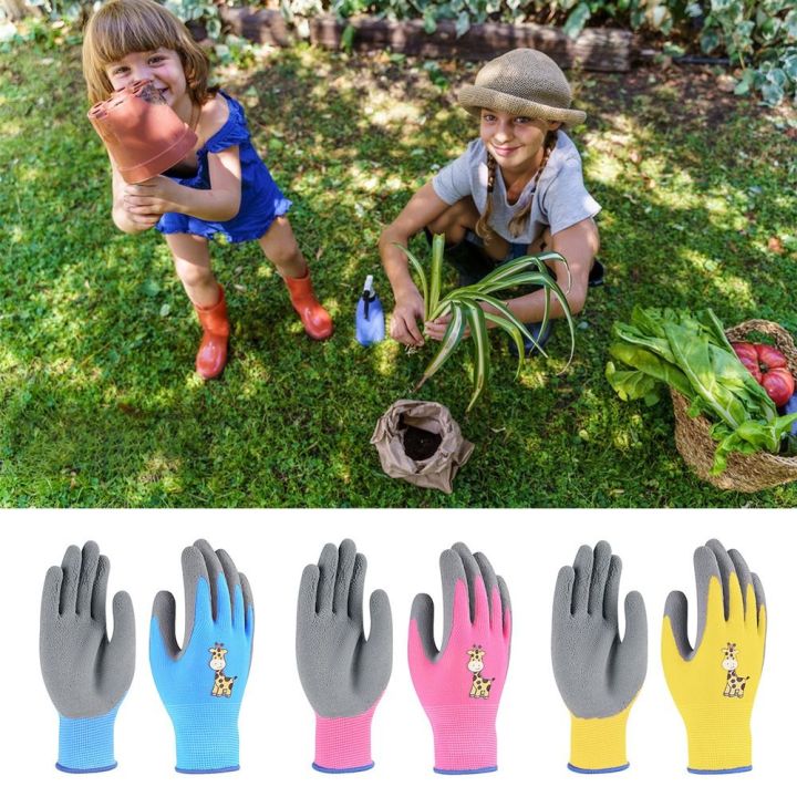 1%20Pair%20Latex%20Kids%20Work%20Gloves%20Cartoon%20Animal%20Gardening%20Pink/Blue/%20Gardening%20Antiskid%20Thickening%20Unisex%20Gloves%20-%20Image%202