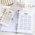 【ZOSR】LG01I9 A5/A6 Useful Office School Refillable Plastic Calendar Loose-leaf Ring Binder Index Divider Notepad Inner Paper Notebook Paging Separator. 