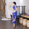 Yfashion Women Cotton Long Cheongsam Dress Multi-color Retro Classic Chinese Style Printing Cheongsam Large Size Slim Fit Dress. 