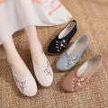 Soft Canvas Shoes Women Traditional Embroidered Shoes Lightweight Walking Sneakers Lady Girls Non Slip Summer Breathable Flats. 