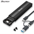 Reletech M2 NVMe SSD Enclosure 10Gbps PCIe SSD Case Portable Box USB C 3.2 Tool Free External Adapter with Heat Sink for M.2 SSD. 