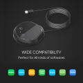 Desktop USB Conference Speakerphone Microphone 361° Omnidirectional Condenser Plug & Play PC Computer Mic. 
