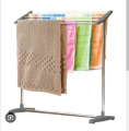 Mobile Towel Rack, Stainless Steel Foldable Cloth Dryer Stand with Adjustable Bars, Ideal for Drying Towels and Clothes Indoors and Outdoors. 