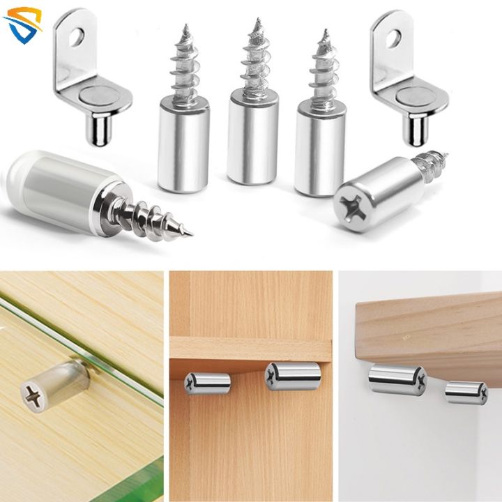 High Quality Self-tapping Screws with Rubber Sleeve Cabinet Bracket Laminate Support Studs Pegs Wardrobe Partition Nail Furniture Hardware Accessories