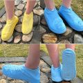 Silicone Shoe Cover Waterproof Rubber Boots Latex Waterproof Rain Shoes Cover Non-Slip Reusable Silicone Overshoes Boot Covers Accessories Silicone Rain Boot Shoe Cover Waterproof Reusable Foldable Overshoes With Excellent Elastic ( Large size). 