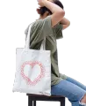 Tote Bag With Zipper and Inside Pocket For Women 100% Eco Friendly Stylish New Trend. 