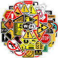 40pcs Warning Signs Stickers Logo Stickers for Laptop Scrapbook Journal Kids Girls Boys Stickers. 