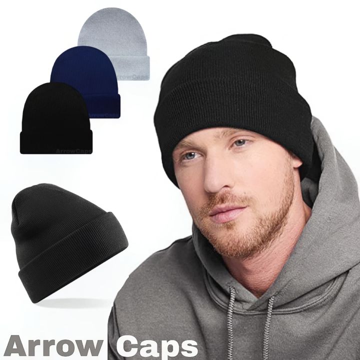 Beanie Hat Adjustable Ice Cap Winter Cap Black Cap Unisex Cap for Men Women Hats and Caps Beanies