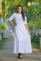 UpTrendy Long frock | Dresses for women | White dress with side pockets. 