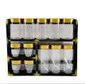 Spicy Bottle Transparent 12pcs Set With Stand. 