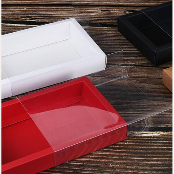 20pcs Kraft Paper Drawer Boxes With Clear Pvc Sleeve Handmade Soap Box ...