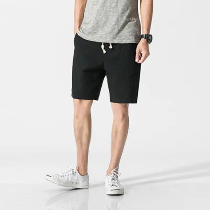 Yfashion%20Men%20Cotton%20Shorts%20Solid%20Color%20Cotton%20And%20Linen%20Loose%20Casual%20Large%20Size%20Summer%20Beach%20Cropped%20Pants%20with%20Pockets%20color%20-%20Image%208