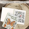 Wander & Swear Coloring Book | Vibrant Orange & Green Illustrations | Relax Fun, Creative Expression | Perfect. 