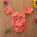 Yfashion Girls Cotton One-piece Swimsuit Cute Strawberry Printing Short Sleeves Quick-drying Swimwear For 1-6 Years Old Kids. 