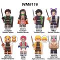 【Cheap】Compatible with LEGO Demon Slayer Figures: Tanjiro Kamado, Nezuko, Butterfly Ninja, Infinity Train Building Blocks Toys. 