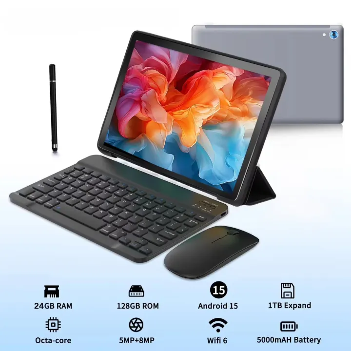 Brand%20New%20AUMI%2010.1%20Inches%20Tablet%20Keyboard%20Mouse%20Protective%20Case%20Stylus%20WIFI%206%20%20Camera%208MP+5MP%20Android%2015%20A523%20Octa%20Core%20Tablet%2024GB+128GB%201%20TB%20Expansion%20Tablet%20-%20Image%203