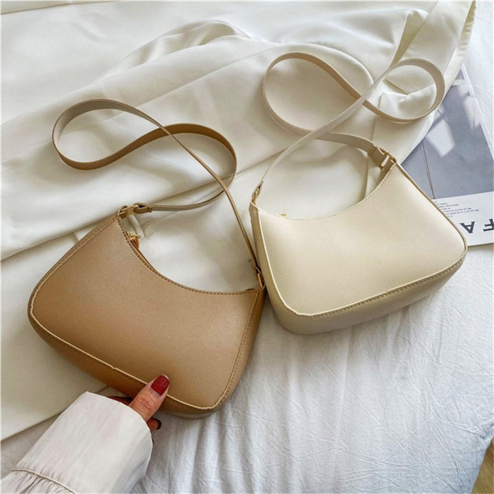 2022 New Solid Color Elegant Hobos Ladies Casual Underarm Bag Women's Handbags Retro