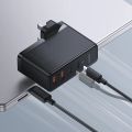 Baseus GaN5 Pro Fast Charger 2C+2U 100W UK Cluster Black (With Mini White Cable Type-C to Type-C 100W(20V/5A) 1m ). 