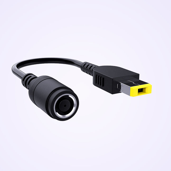 【support】 Round Jack to Square Plug Adapter Charger Power Converter For Lenovo Thinkpad