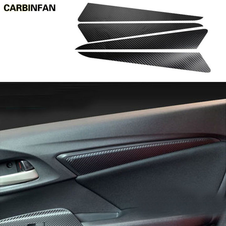 NEW 【Too much love!】4pcs/set Carbon Fiber Stickers Door Interior Pane ...