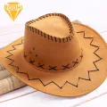West Cowboy Hat Kit Printed Square Scarf Retro Glass Hiking Hat Ring Square Scarf Western Cowboy Set. 