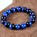 Natural Blue Tiger Eye Bracelet - Blue Eye Natural All Premium Quality Stones + Free Box + Certificate and Free Thread ( 25 Years Warranty For Stones ). 