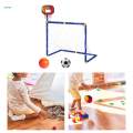 Basketball Hoop with Soccer Goal Net Outdoor Football Goal Basketball Stand. 