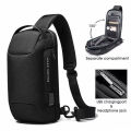 Men's Anti-theft Crossbody Bag Sling Backpack Oxford cloth Waterproof USB Port. 