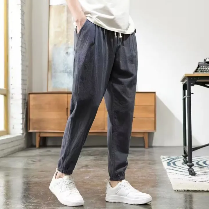 Cotton%20Linen%20Pants%20Men's%20Thin%20Summer%20Loose-Fit%20Tappered%20Trousers%20Korean%20Style%20Trendy%20Casual%20Summer%20Construction%20Site%20Linen%20Ankle%20Length%20Pants%20Men%20-%20Image%208