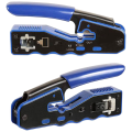 Network Lan Cable Tester RJ45 Crimp Tool Pass Through Modular CAT6 Cat5E Cat5 Crimping Kit 150PCS Through Connectors. 