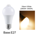 85-265V E27 PIR Motion Sensor Lamp 12W Bulb with Motion Sensor Infrared Motion Detector Security Light Warm Light. 