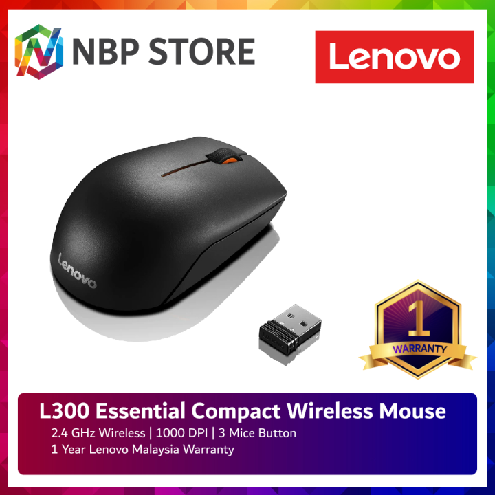 Lenovo L300 Essential Compact Wireless Mouse Black