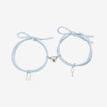 2Pcs Minimalist Key Lock Love Pendant Bracelets Couple Magnetic Bracelets for Lovers Jewelry Accessories. 