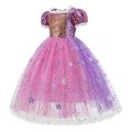 Children Halloween Costume Little Girls Rapunzel Costume Sequins Purple Dress Kids Princess Cosplay Dress 3 4 5 6 7 8 9 10 Years. 