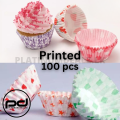 Cup cake liners set Printed Safely Packed 100 PCs multi designs Premium Paper Quality Cup Cake liner Large, Medium, Small, Mini. 