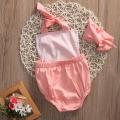 【BestGO】Newborn Infant Baby Girl Jumpsuit Headband Floral Romper Outfits Sunsuit Clothes - intl. 