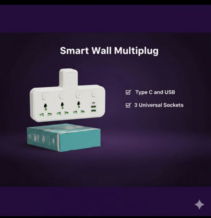 Object Universal Plug Smart Multi Plug Socket Universal Plugs and 2 USB & Type C & Universal ...