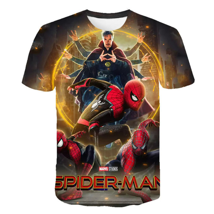 New%20Marvel%20Spiderman%20T%20Shirts%20Summer%20Fashion%20Short-sleeved%203d%20Printed%20Sports%20Tops%20Tees%20Boys%20Girls%20Round%20Neck%20T-shirts%20Trapstars%20-%20Image%202