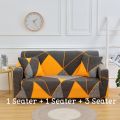 Yellow Line  Spandex Polar Fleece Super Elastic Stretch Sofa Cover Slipcover Couch Living Room 1/2/3 Seater. 
