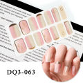 NEW 14 Pcs/Sheet Golden Pink Nail Polish Stickers Full Cover Stickers for Nails Glitter Decal for Manicure DIY Nail Strips for Women. 