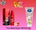 (Bundle Offer) The Elf Nano White Dose Premium White Plus Serum (60ml) & Vaseline Healthy Bright Gluta-Hya Serum Burst Lotion – Dewy Radiance (300ml). 