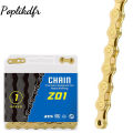 Poplikdfr Bike Chain Kit Mountain Bicycle Single 6 7 8 9 10 11 12 Speed Bicycle Chain Full Plating Anti-rust Gold Reusable Bicycle Chain. 