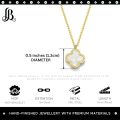 Clove chain and earnings style Fashion Stainless Steel Necklace Woman Lucky Three-petal Flower Clover leaf Flower Simple Clover Elegant Womens Necklaces Pendant Charm Jewelry Accessories necklace girl moon clavicle pendant love you Sunlight Mall. 